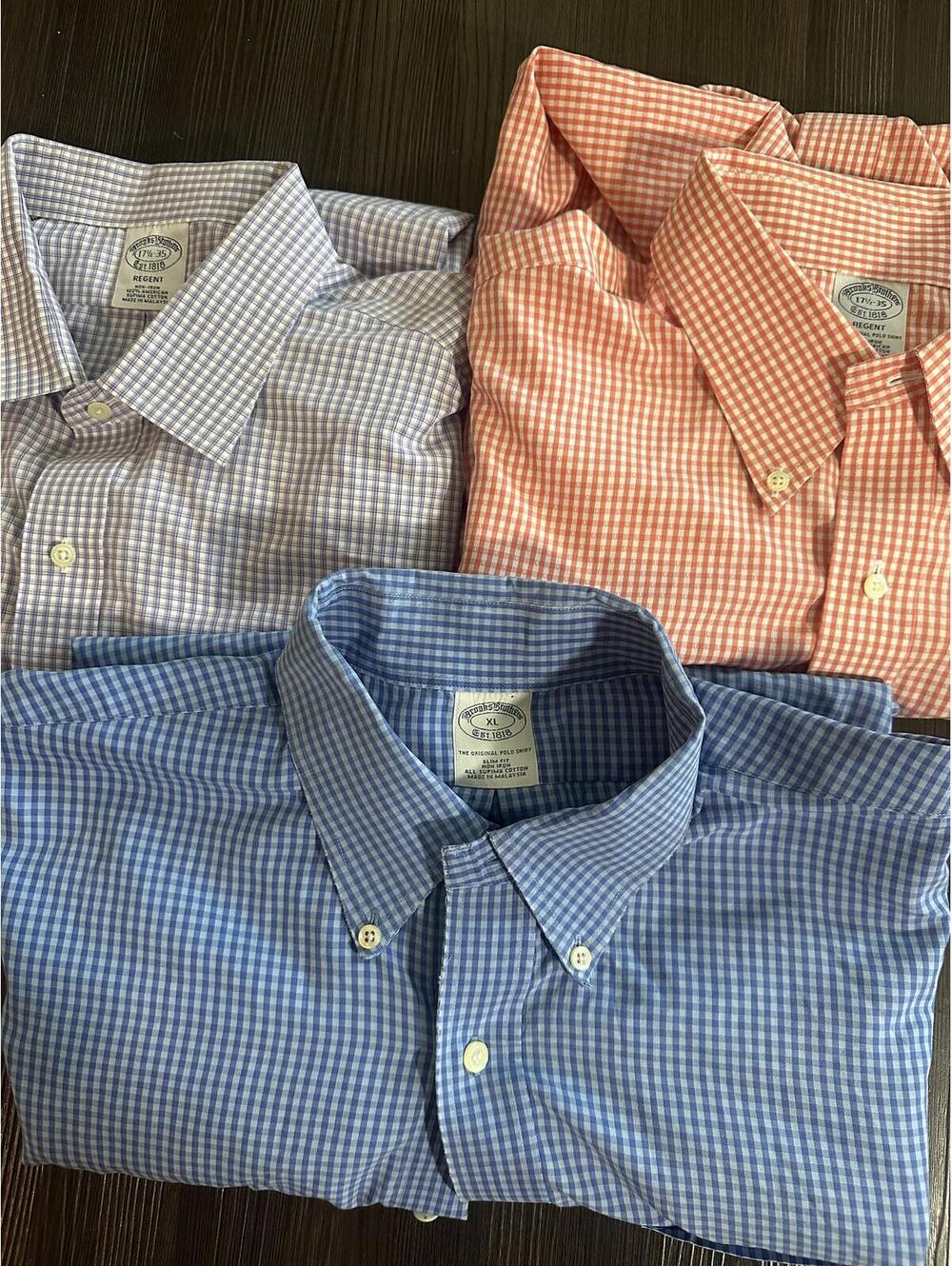 Brooks brothers regent fit lot of 3 button down shirts 17.5 XL